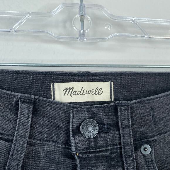 MADEWELL Stovepipe Jeans in Banberry Wash Raw-Hem Size 27 Black Charcoal NA940 - Picture 5 of 10